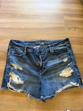 American Eagle Outfitters Distressed Blue Denim Cutoff Shorts